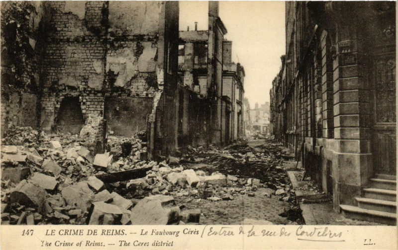 Carte postale ancienne Le Crime de Reims - Le Faubourg Ceres - The Crime of Reims - The à Reims
