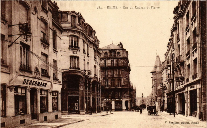 Carte postale ancienne Reims - Rue du Cadran-Saint-Pierre à Reims