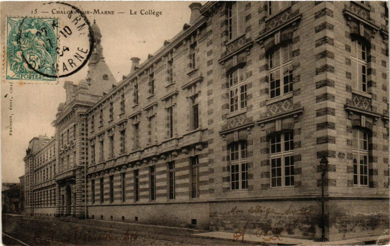 Carte postale ancienne Chalons-sur-Marne - Le College