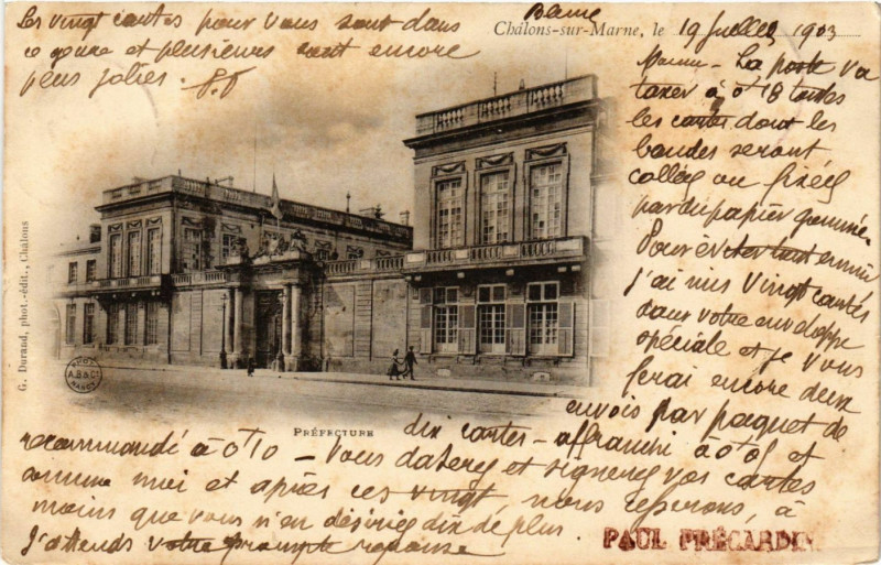 Carte postale ancienne Chalons-sur-Marne le. . . - Prefecture