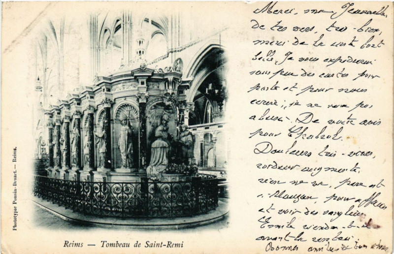 Carte postale ancienne Reims - Tombeau de Saint-Remi à Reims