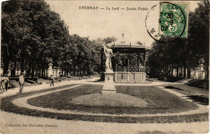 Carte postale ancienne Epernay - Le Jard - Jardin Public à Épernay