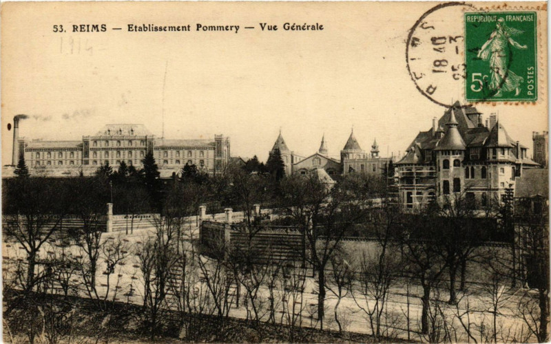 Carte postale ancienne Reims - Etabl. Pommery - Vue Générale à Reims