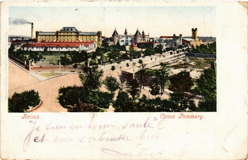 Carte postale ancienne Reims - Caves Pommery à Reims