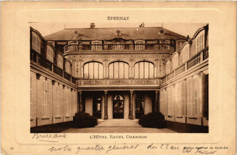 Carte postale ancienne Epernay - L'Hotel Raoul Chandon à Épernay