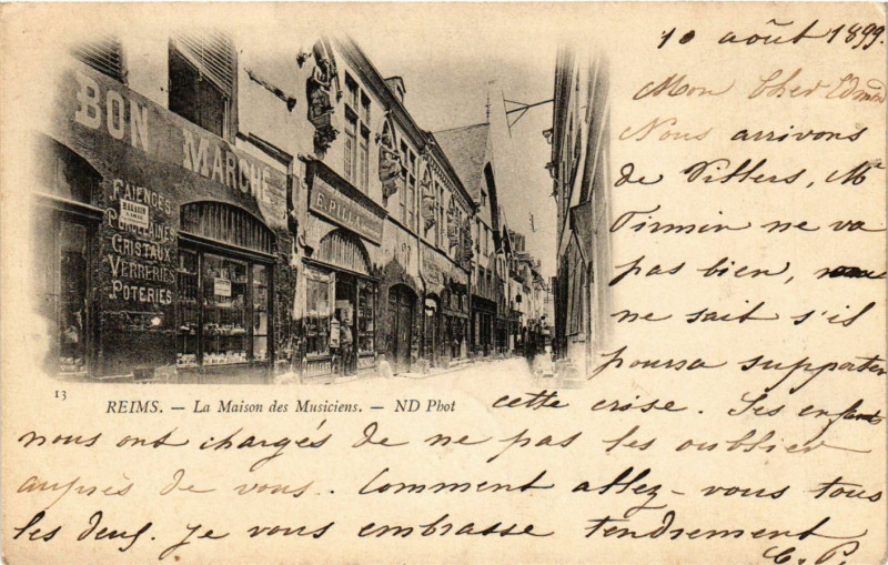 Carte postale ancienne Reims - La Maison des Musiciens à Reims