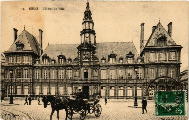 Carte postale ancienne Reims - L'Hotel de Ville à Reims