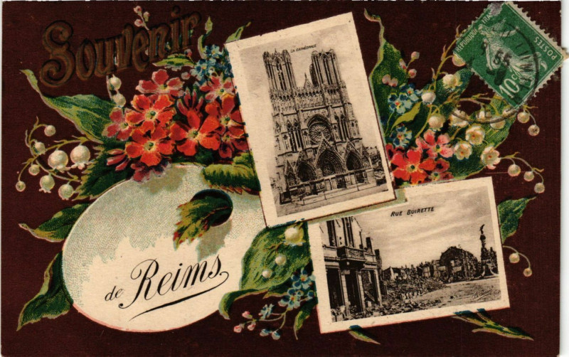 Carte postale ancienne Souvenir de Reims à Reims