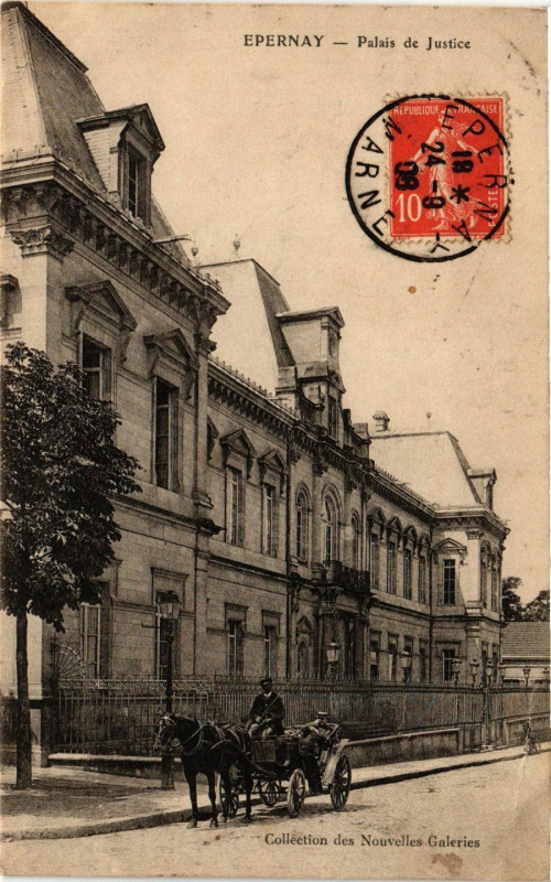 Carte postale ancienne Epernay - Palais Justice à Épernay