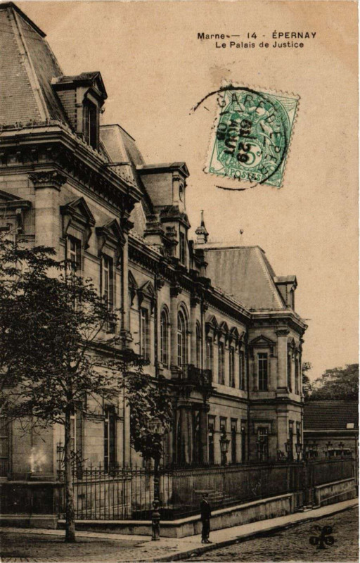 Carte postale ancienne Epernay - Le Palais de Justice à Épernay