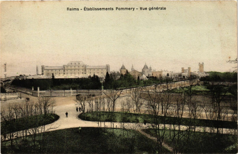 Carte postale ancienne Reims - Etabl. Pommery - Vue Générale à Reims