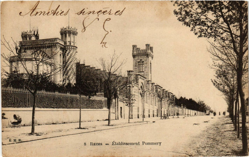 Carte postale ancienne Reims - Etablissements Pommery à Reims