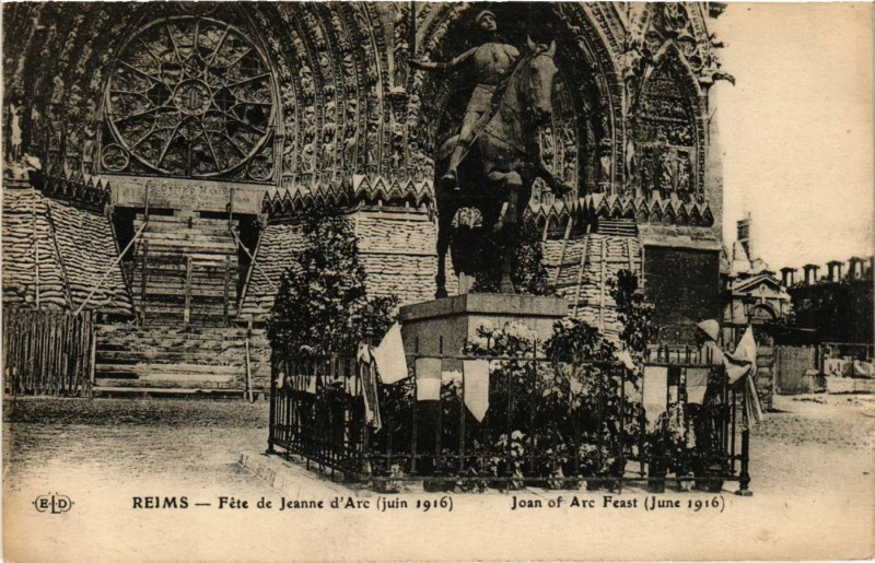Carte postale ancienne Reims - Fete de Jeanne d'Arc (juin 1916) - Joan of Arc Feast (June à Reims