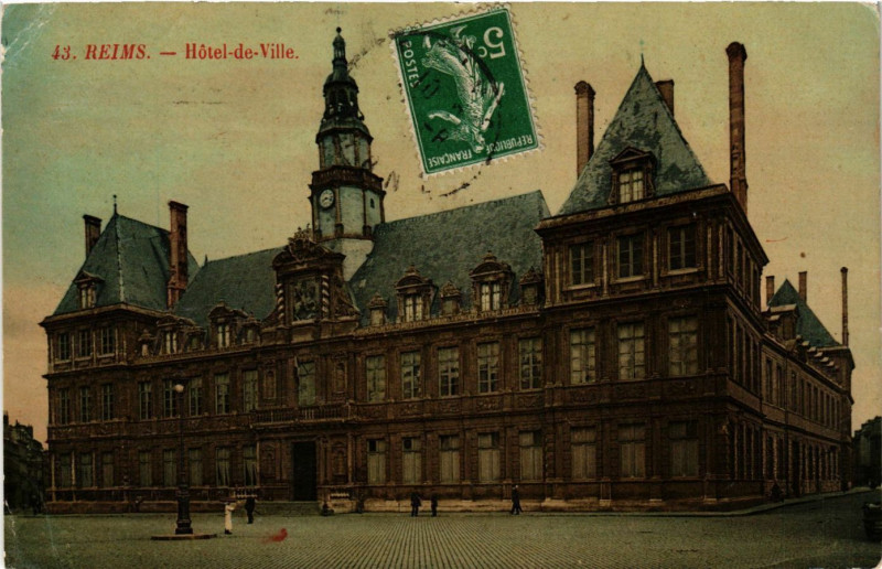Carte postale ancienne Reims - Hotel-de-Ville à Reims