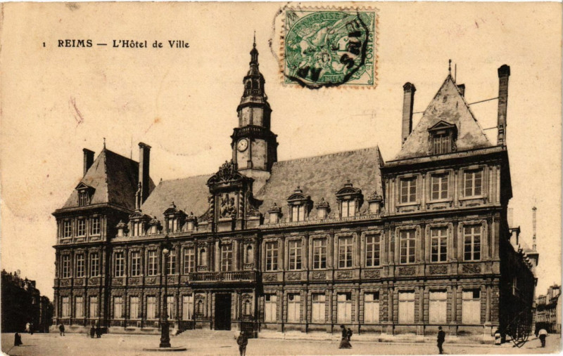 Carte postale ancienne Reims - L'Hotel de Ville à Reims
