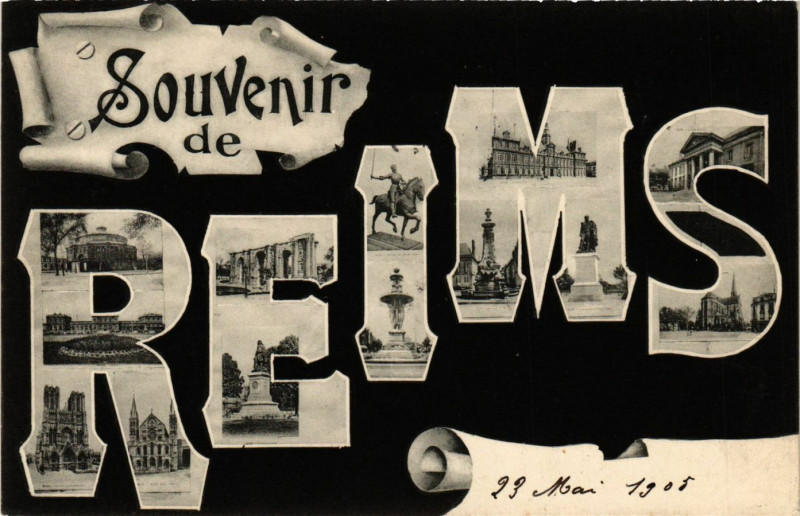 Carte postale ancienne Souvenir de Reims à Reims