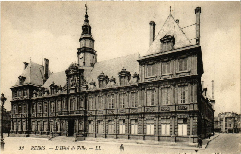 Carte postale ancienne Reims - L'Hotel de Ville à Reims