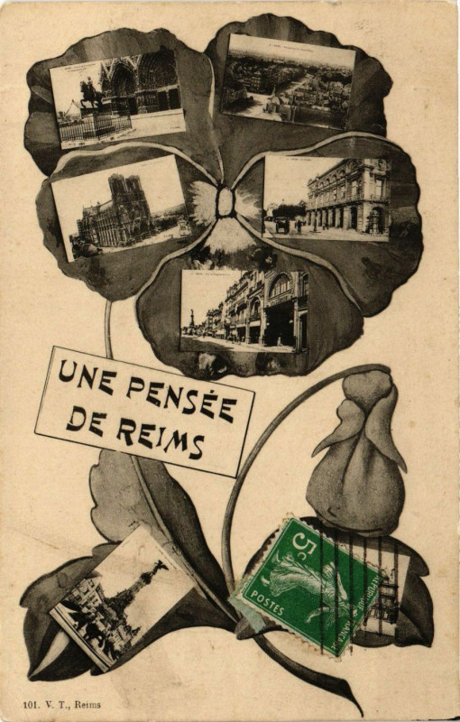 Carte postale ancienne Une Pensée de Reims à Reims