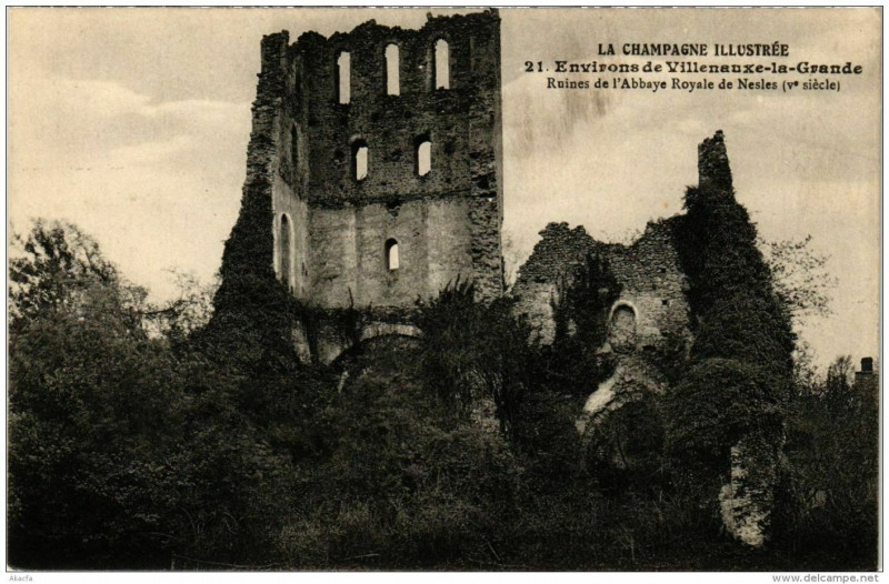 Carte postale ancienne Env. de Villenauxe la Grande Ruines de l'Abbaye Royale à Villenauxe-la-Grande