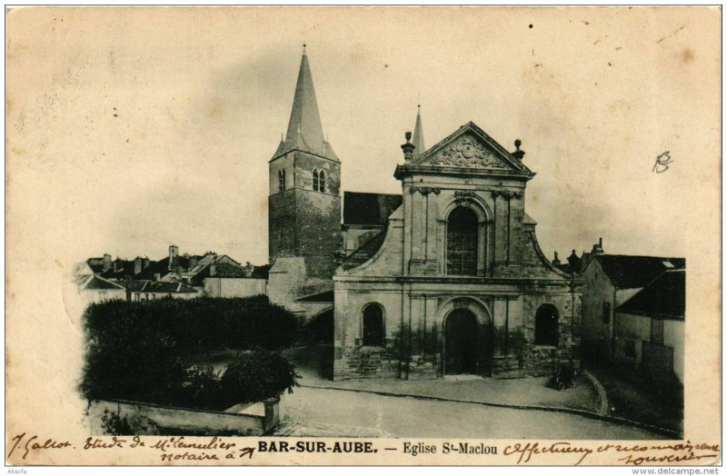 Carte postale ancienne Bar-sur-Aube Eglise Saint-Maclou à Bar-sur-Aube