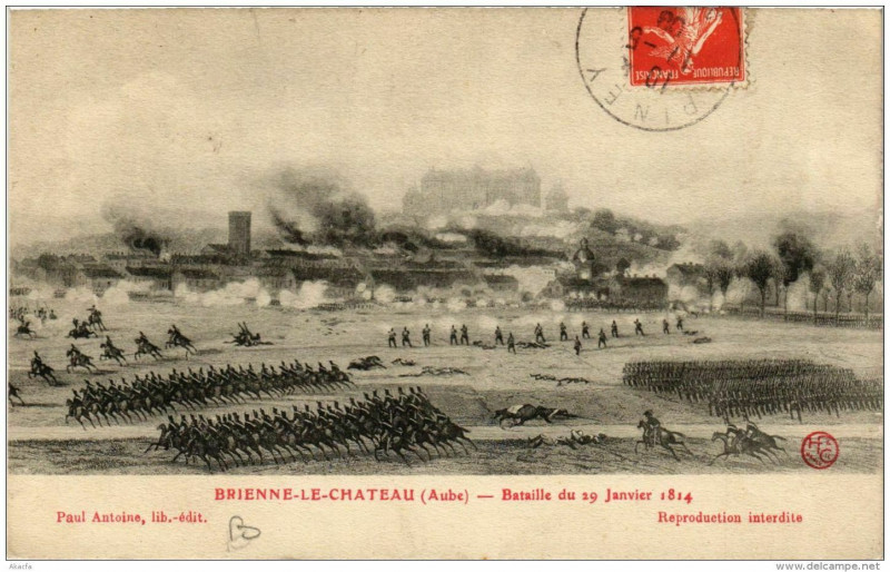Carte postale ancienne Brienne-le-Chateau Bataille du 29 Janvier 1814 à Brienne-le-Château