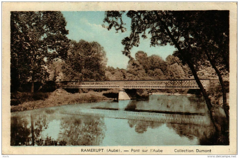 Carte postale ancienne Ramerupt Pont sur l'Aube à Ramerupt