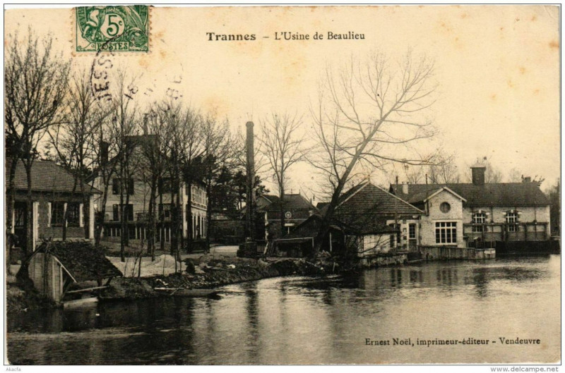 Carte postale ancienne Trannes L'Usine de Beaulieu à Trannes