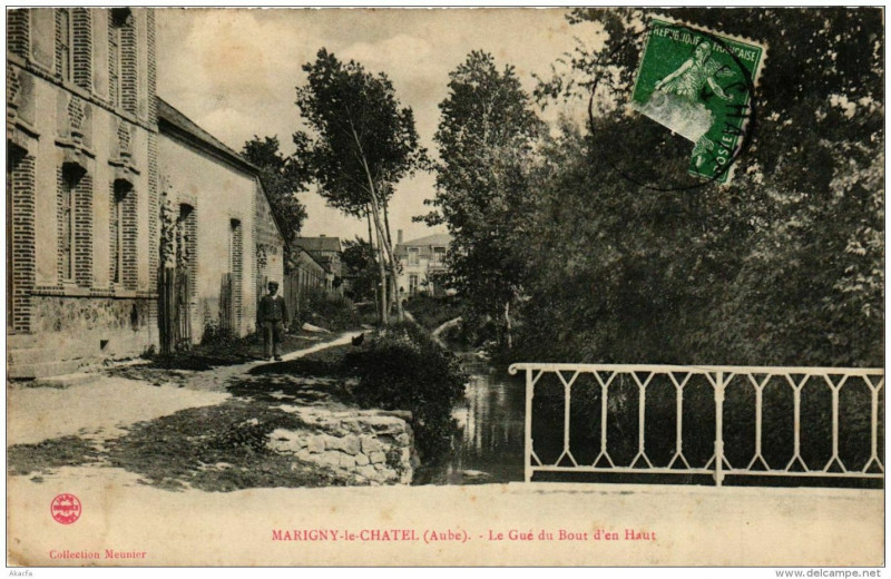 Carte postale ancienne Marigny-le-Chatel Le Gué du Bout d'en Haut à Marigny-le-Châtel