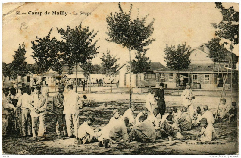 Carte postale ancienne Camp de Mailly La Soupe