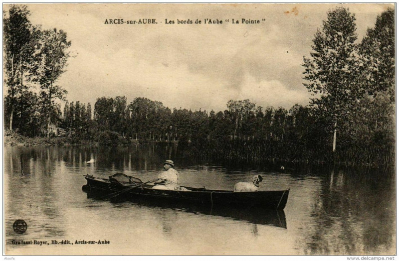 Carte postale ancienne Arcis-sur-Aube Les bords de l'Aube La Pointe à Arcis-sur-Aube