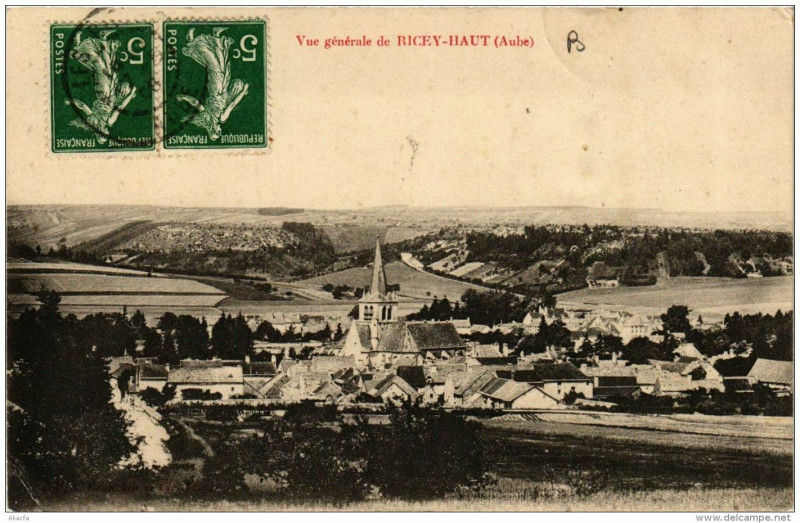 Carte postale ancienne Vue Generale de Ricey-Haut