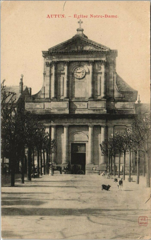 Carte postale ancienne Autun Eglise Notre-Dame à Autun