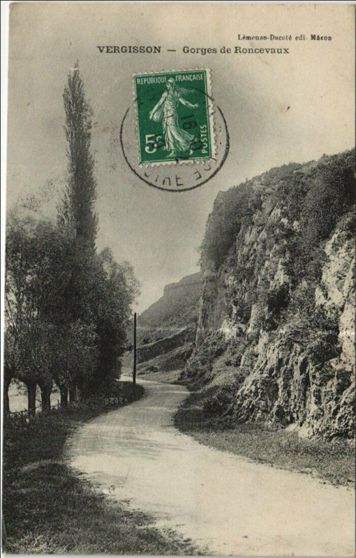Carte postale ancienne Vergisson Gorges de Roncevaux à Vergisson