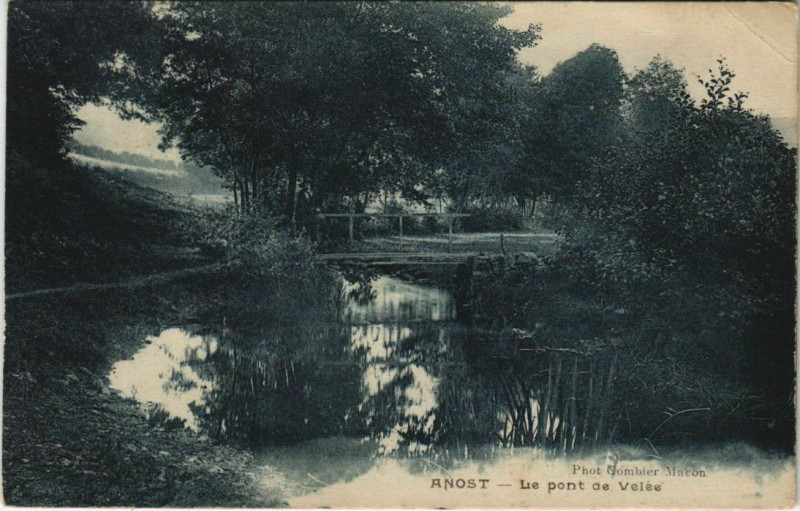 Carte postale ancienne Anost Le Pont de Velee à Anost