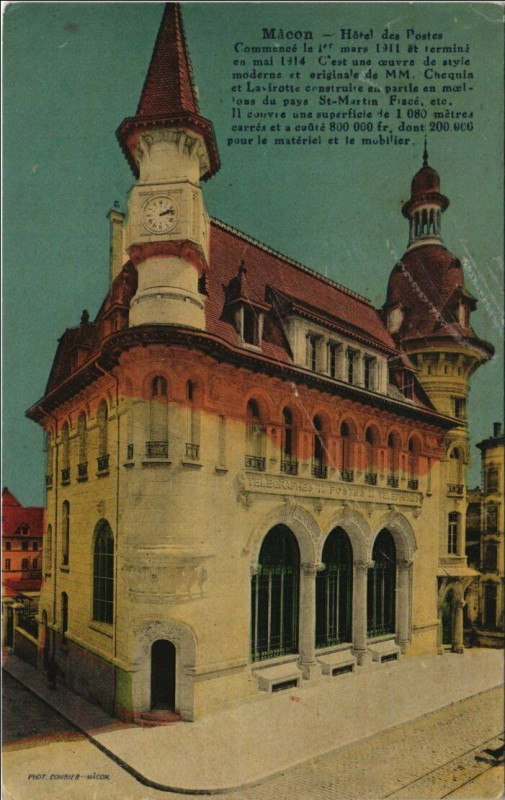 Carte postale ancienne Macon Hotel des Postes