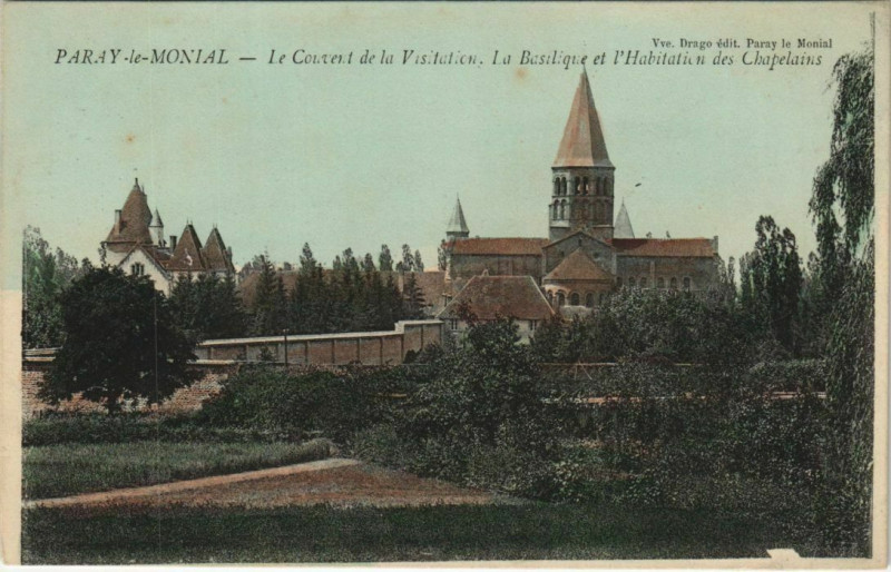 Carte postale ancienne Paray-le-Monial Le Couvent de la Visitation - La Basilique à Paray-le-Monial