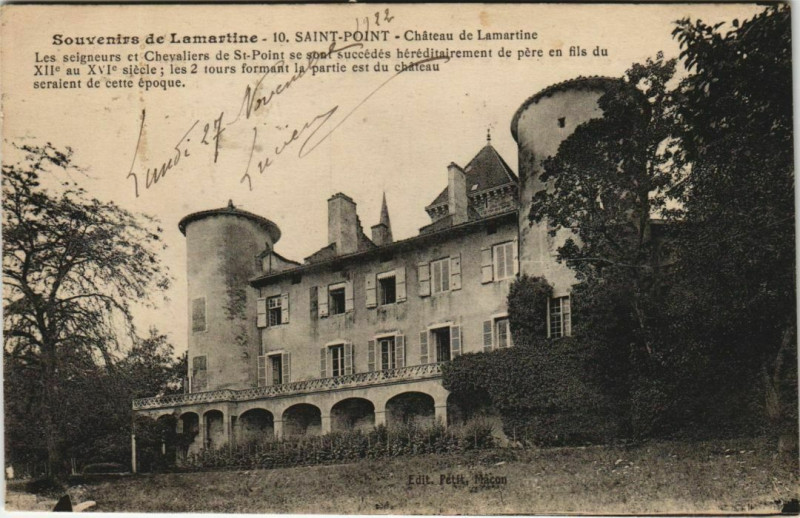 Carte postale ancienne Saint-Point Chateau de Lamartine à Saint-Point