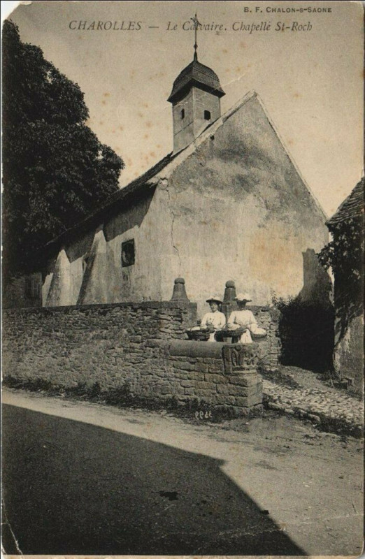 Carte postale ancienne Charolles Le Calvaire - Chapelle Saint-Roch à Charolles