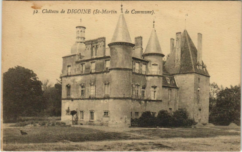 Carte postale ancienne Saint-Martin-de-Commune Chateau de Digoine à Digoin