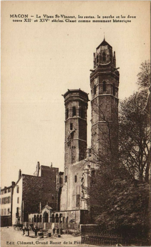 Carte postale ancienne Macon Le Vieux Saint-Vincent