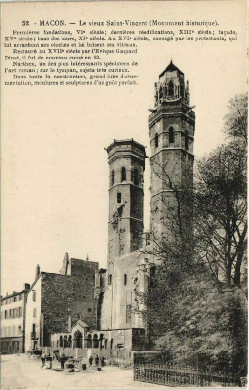 Carte postale ancienne Macon Le Vieux Saint-Vincent