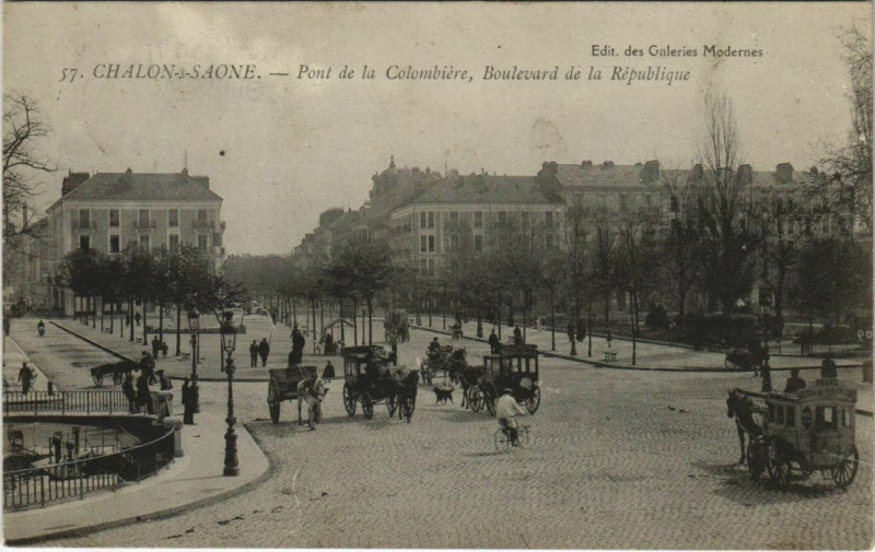 Carte postale ancienne Chalon-sur-Saone Pont de la Colombiere