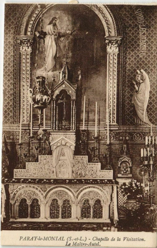 Carte postale ancienne Paray-le-Monial Chapelle de la Visitation - La Maitre-Autel à Paray-le-Monial