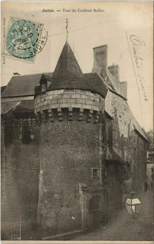 Carte postale ancienne Autun Tour du Cardinal Rollin à Autun