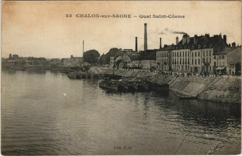 Carte postale ancienne Chalon-sur-Saone Quai Saint-Cosme