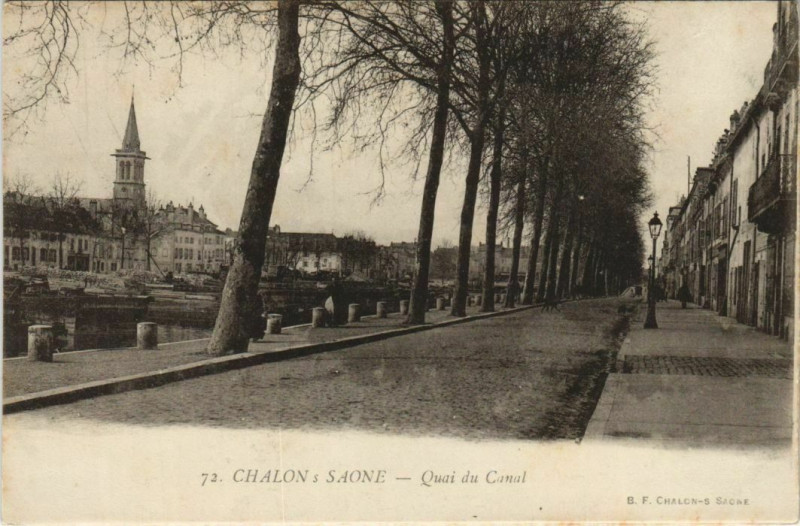 Carte postale ancienne Chalon-sur-Saone Quai du Canal