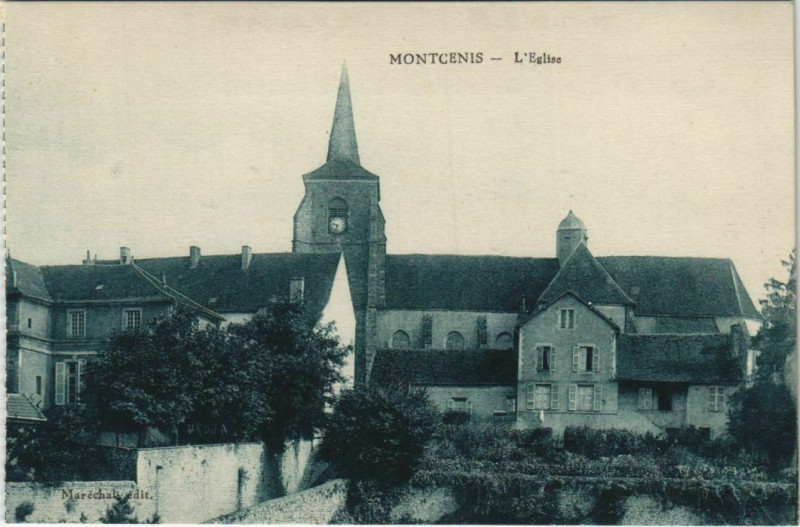 Carte postale ancienne Montcenis L'Eglise à Mont