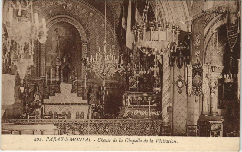 Carte postale ancienne Paray-le-Monial Choeur de la Chapelle de la Visitation à Paray-le-Monial