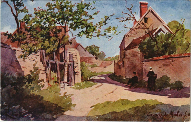 Carte postale ancienne Village Scene