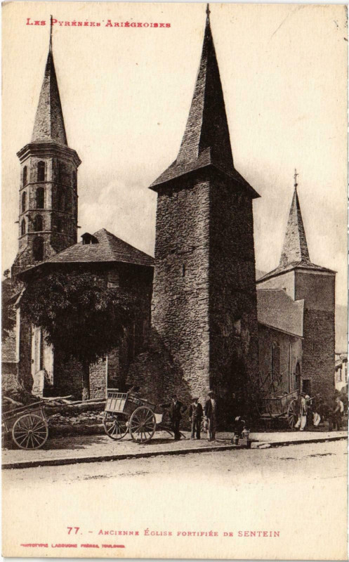 Carte postale ancienne Ancienne Eglise Fortifée Ariege
